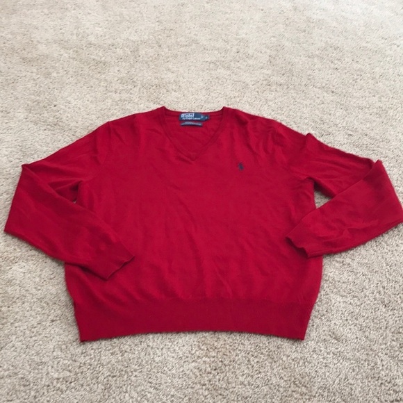 Polo Ralph Lauren Other - POLO RALPH LAUREN men’s Size L red merino wool sweater